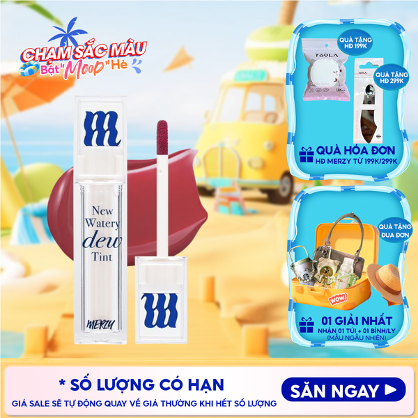  [New Dew] Son Tint Bóng Merzy Dạng Thạch, Bền Màu, Lâu Trôi Merzy New Watery Dew Tint 4g 