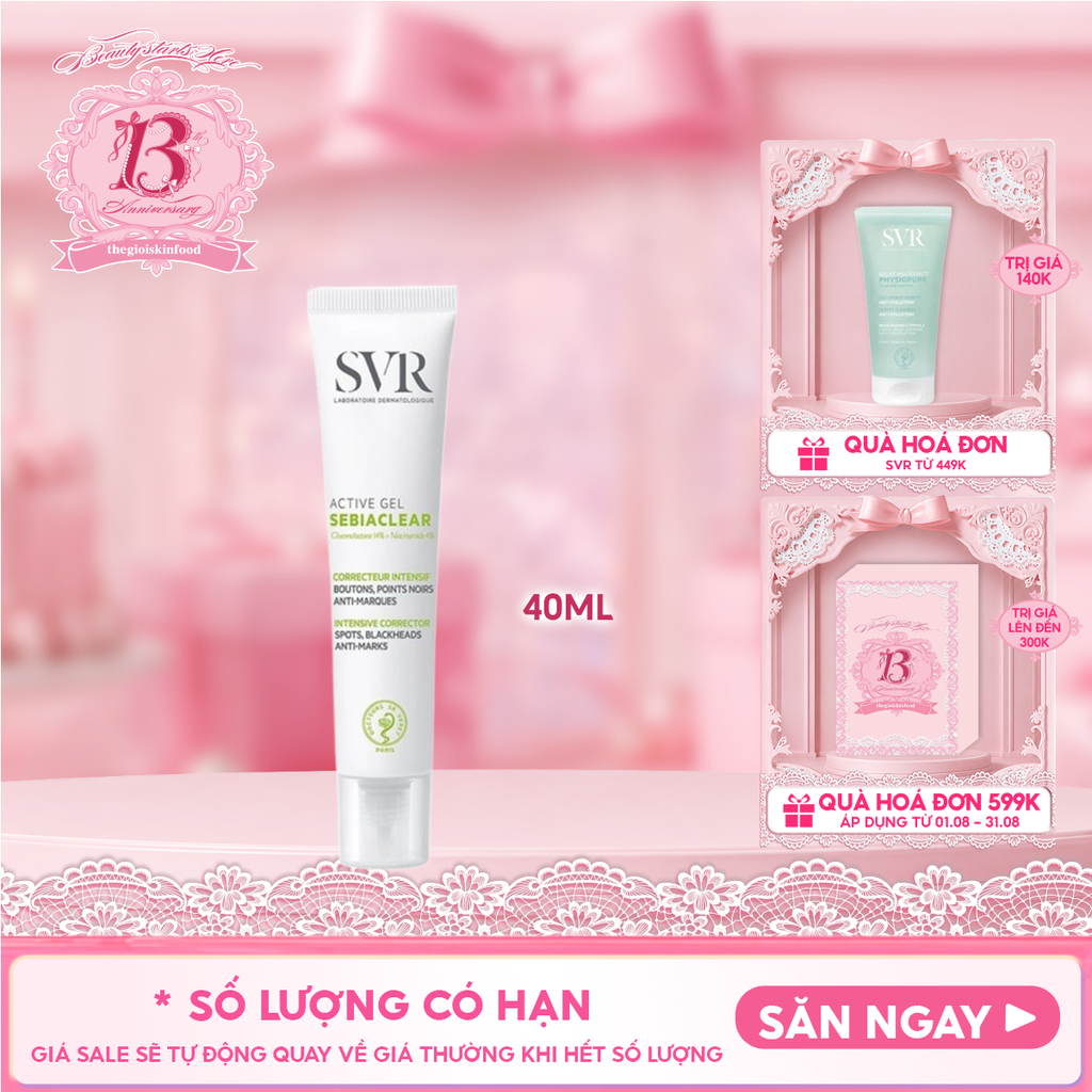 Kem Dưỡng SVR Kiểm Soát Dầu Nhờn, Cải Thiện Mụn & Mờ Thâm Sebiaclear Active Gel 40ml
