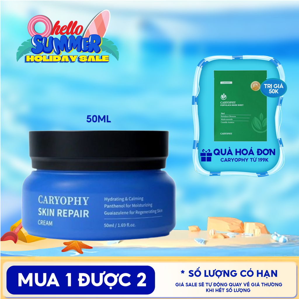Kem Dưỡng Caryophy Cấp Ẩm, Cải Thiện Làn Da Cho Da Nhạy Cảm Skin Repair Cream 50ml