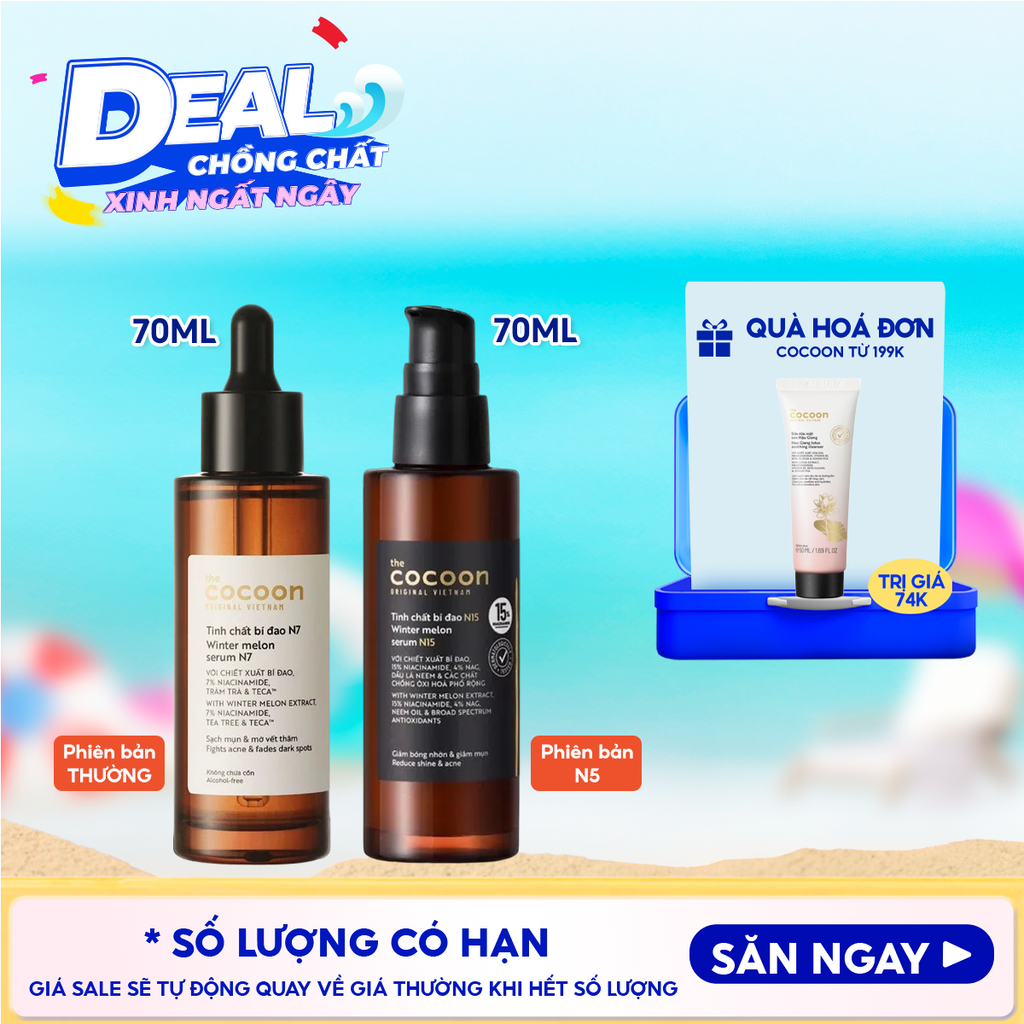 Serum Cocoon Hỗ Trợ Giảm Mụn, Làm Mờ Vết Thâm Xuất Bí Đao Cocoon Winter Melon Serum 70ml