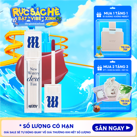 [PRE-ORDER][New Dew] Son Tint Bóng Merzy Dạng Thạch, Bền Màu, Lâu Trôi Merzy New Watery Dew Tint 4g