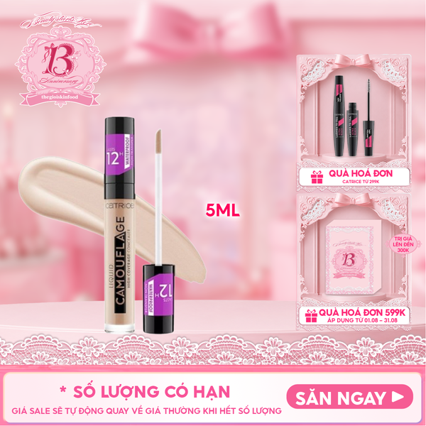  Kem Che Khuyết Điểm Catrice Liquid Camouflage High Coverage Concealer 5ml 