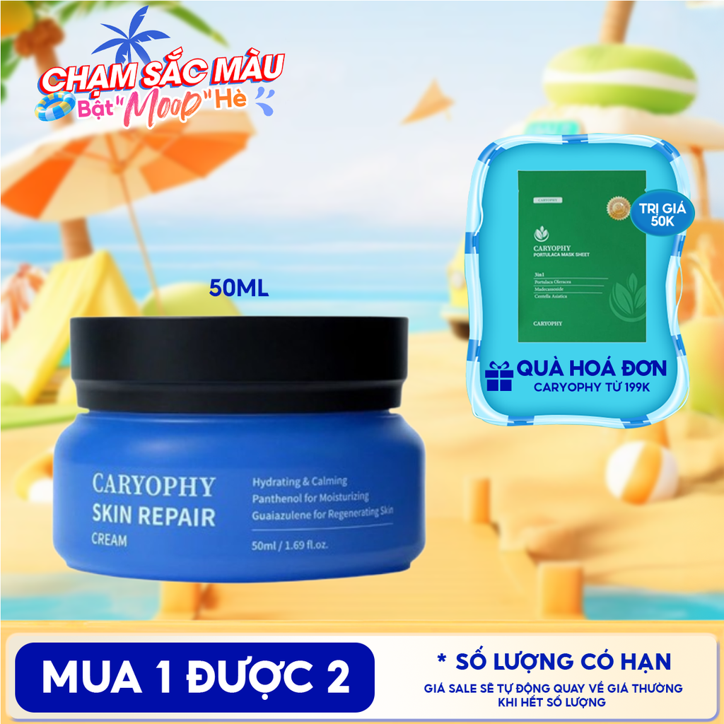 Kem Dưỡng Caryophy Cấp Ẩm, Cải Thiện Làn Da Cho Da Nhạy Cảm Skin Repair Cream 50ml