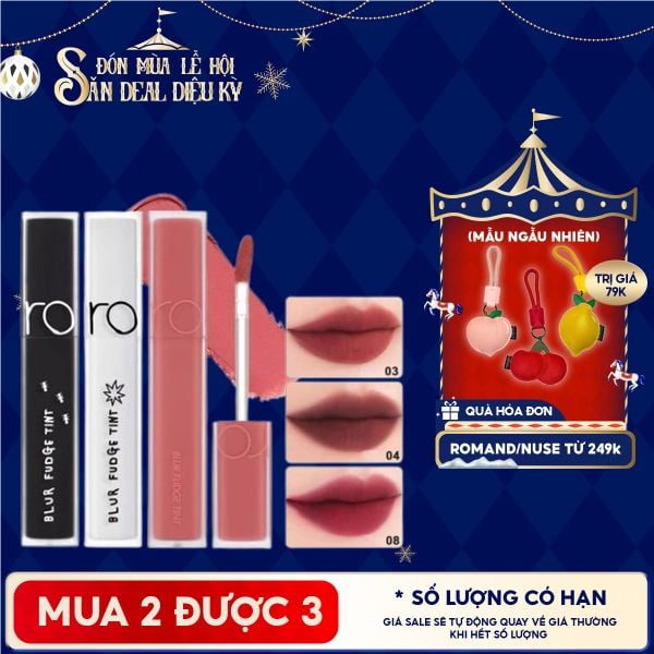  Son Kem Lì Romand Lên Màu Chuẩn, Mịn Môi Blur Fudge Tint 5g 
