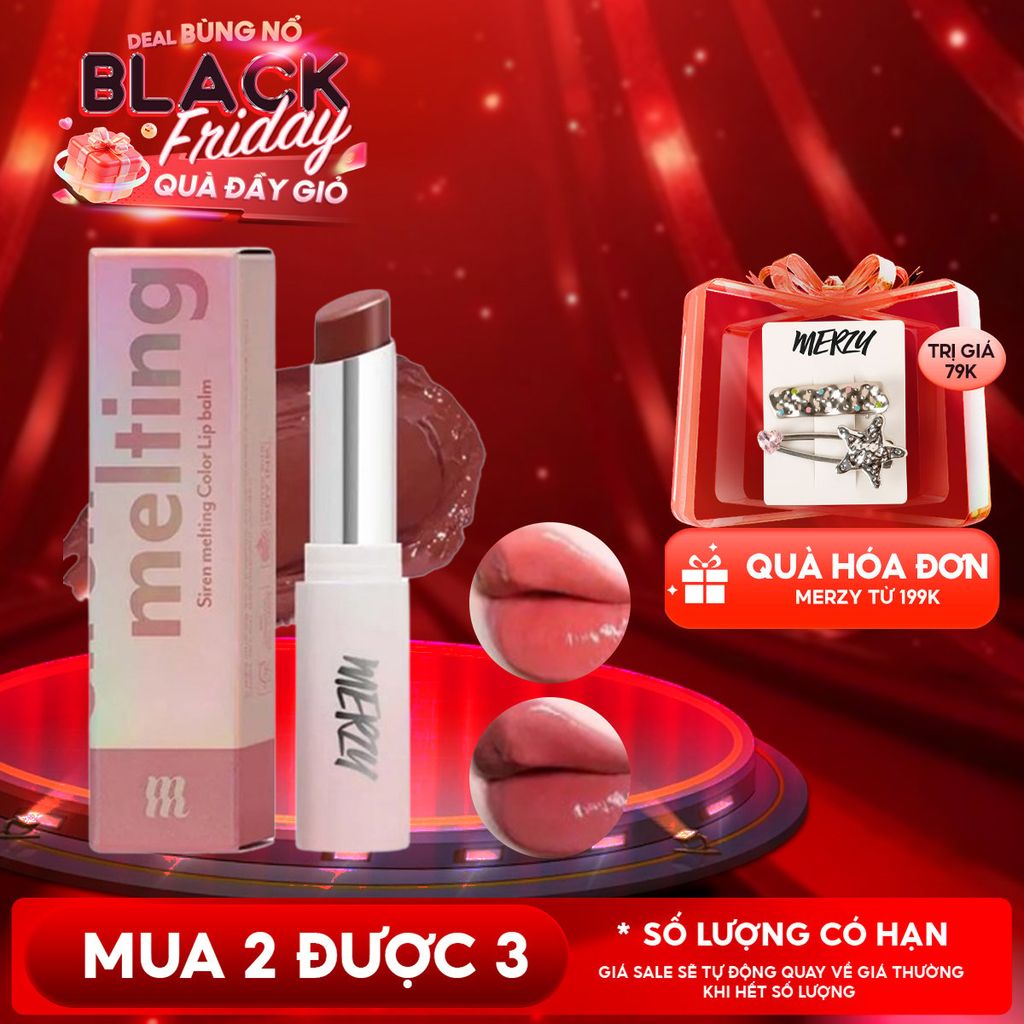 [LB1 -LB8] Son Dưỡng Ẩm Merzy Có Màu Cho Môi Mềm Mịn, Căng Mọng Siren Melting Color Lip Balm 3g