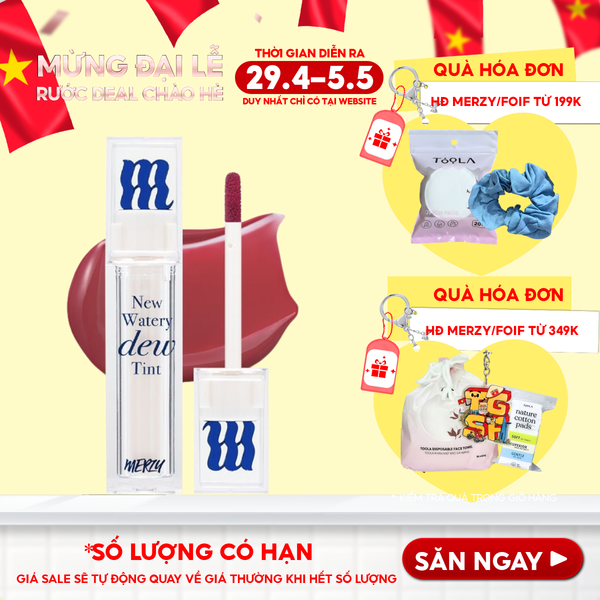  [New Dew] Son Tint Bóng Merzy Dạng Thạch, Bền Màu, Lâu Trôi Merzy New Watery Dew Tint 4g 