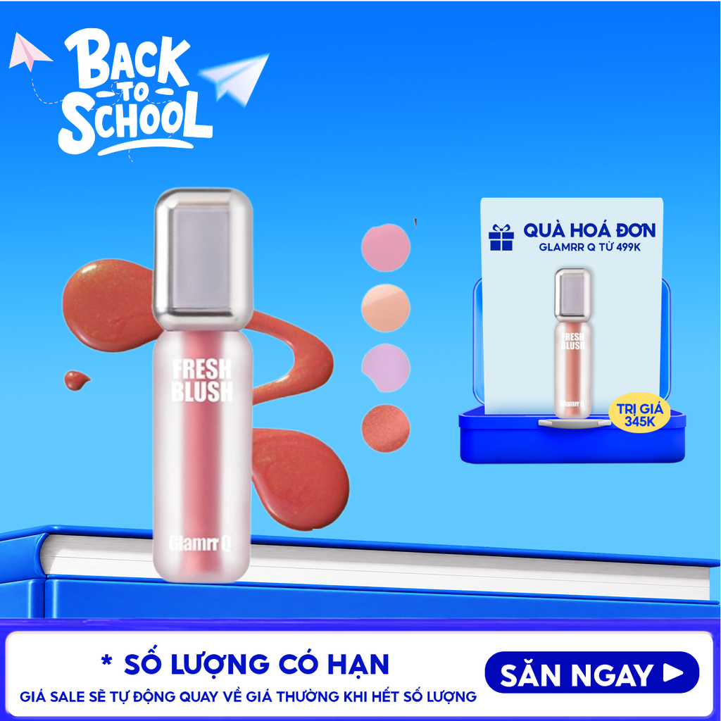 Má Hồng Kem Glamrr Q Căng Bóng Glow Lasting Fresh Blush 3.8g