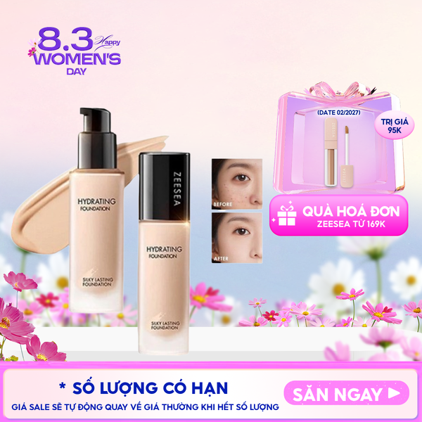  Kem Nền Zeesea Hỗ Trợ Kiềm Dầu, Che Khuyết Điểm Tốt Lâu Trôi Silky Lasting Foundation 30g 