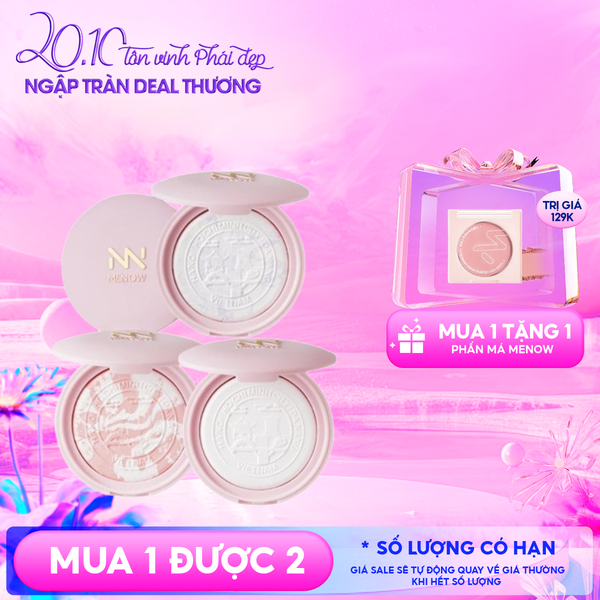  [Vietnam Edition] Phấn Phủ Nén MENOW Mỏng Nhẹ Tự Nhiên Clear Radiant Pressed Powder 7g 