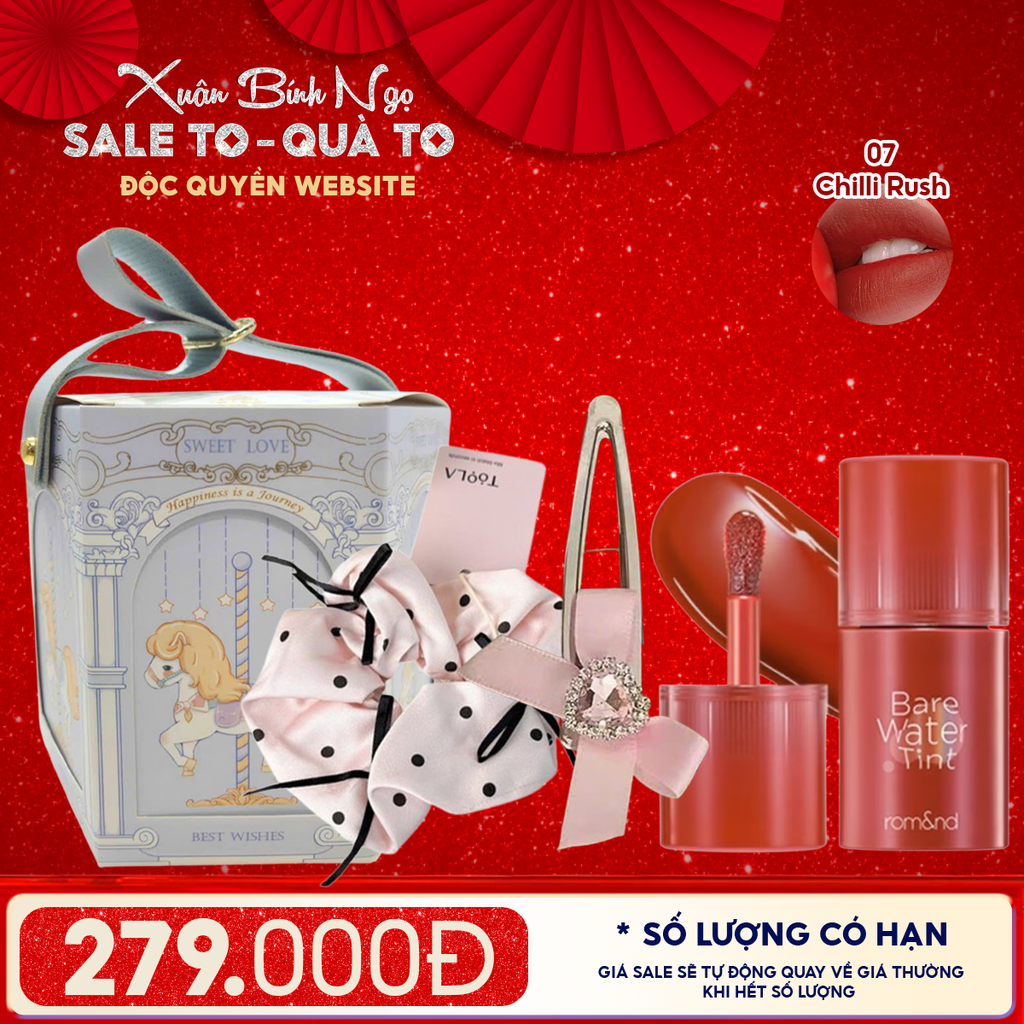 Túi Quà Tặng: Son Romand + Kẹp Tóc Ngẫu Nhiên + Cột Tóc Ngẫu Nhiên + Túi Quà Tặng