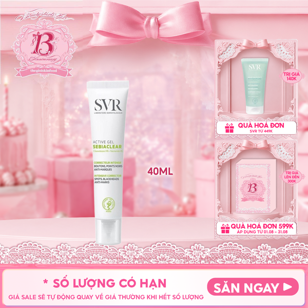  Kem Dưỡng SVR Kiểm Soát Dầu Nhờn, Cải Thiện Mụn & Mờ Thâm Sebiaclear Active Gel 40ml 