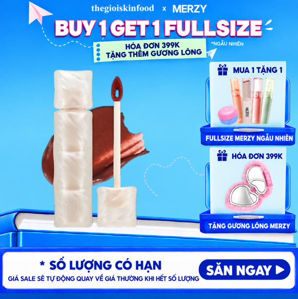  Son Phao Kem Lì Mềm Mịn Như Bơ, Lâu Trôi Merzy Puffer Mellow Tint 3.7g 