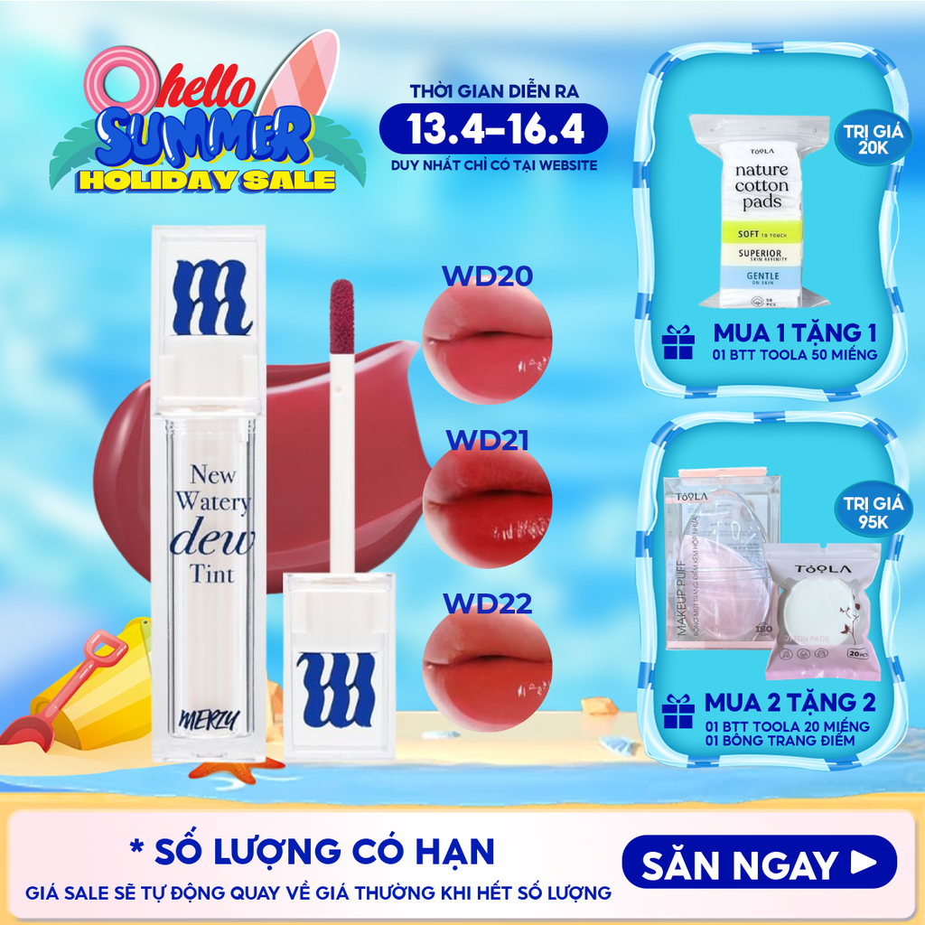 [New Dew] Son Tint Bóng Merzy Dạng Thạch, Bền Màu, Lâu Trôi Merzy New Watery Dew Tint 4g