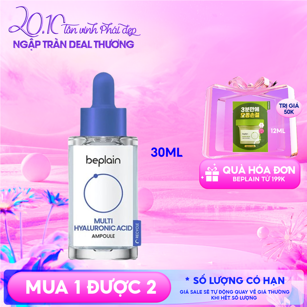 Tinh Chất Beplain Dưỡng Ẩm Cho Da Căng Mịn Multi Hyaluronic Acid Ampoule 30ml
