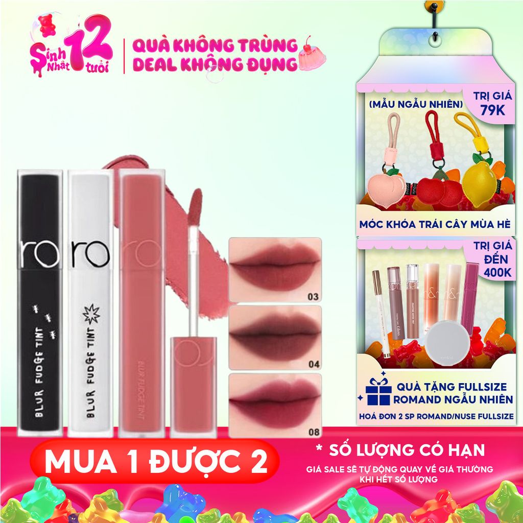 Son Kem Lì Romand Lên Màu Chuẩn, Mịn Môi Blur Fudge Tint 5g