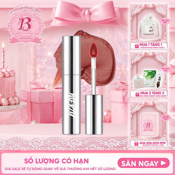  [Merzy Glam Vỏ Bạc] Son Kem Lì Mềm Mịn, Lâu Trôi Merzy The Glam Mellow Tint 4g 