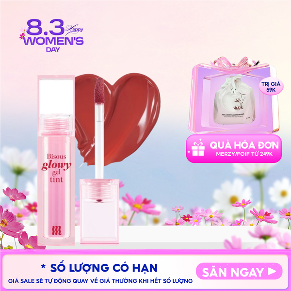  Son Bóng Pha Lê Merzy Căng Mọng, Bền Màu Bisous Glowy Gel Tint 