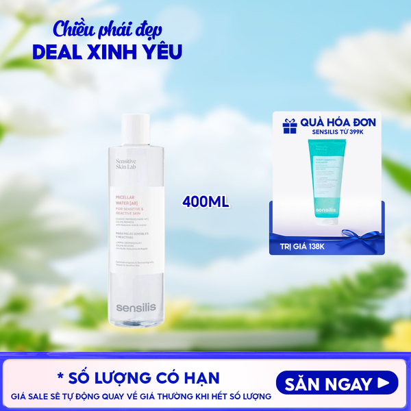  Nước Tẩy Trang Sensilis Làm Sạch Dịu Nhẹ Micellar Water [AR] 400ml 