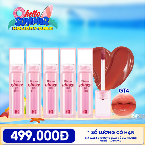  [PACK TIẾT KIỆM 26%] 5 Son Bóng Pha Lê Merzy Căng Mọng, Bền Màu Bisous Glowy Gel Tint 