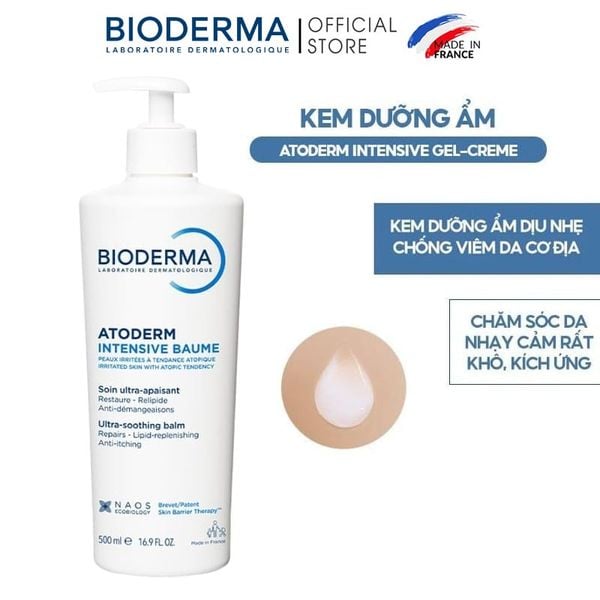  Kem Dưỡng Ẩm Bioderma Làm Dịu Dạng Gel Cho Da Rất Khô Atoderm Intensive Gel-Creme 500ml 