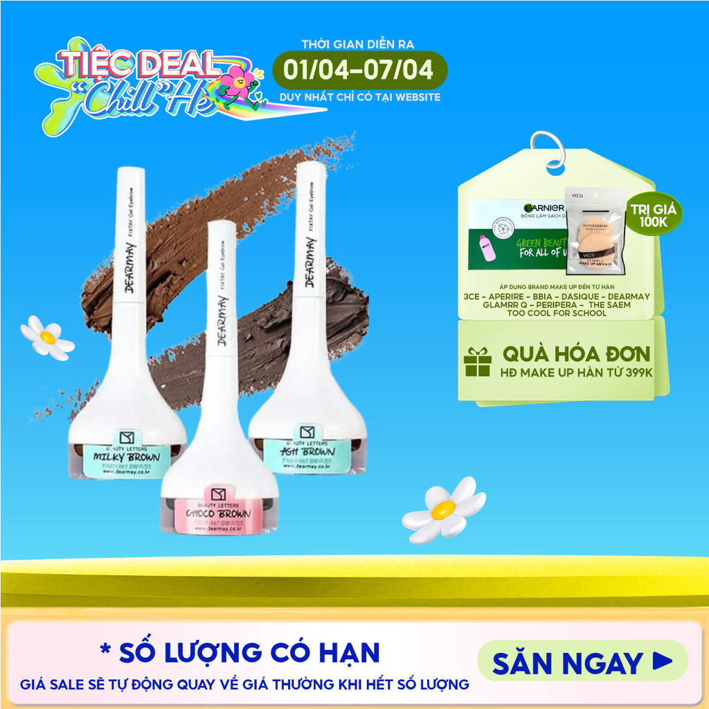 Gel Kẻ Mày Dearmay Sắc Nét Hoàn Hảo, Chống Trôi Hiệu Quả Fixtay Gel 3.6g
