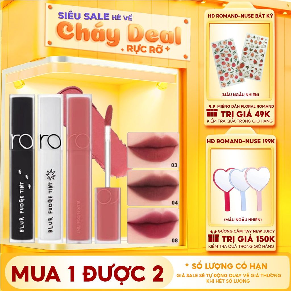 Son Kem Lì, Lên Màu Chuẩn, Mịn Môi Romand Blur Fudge Tint 5g