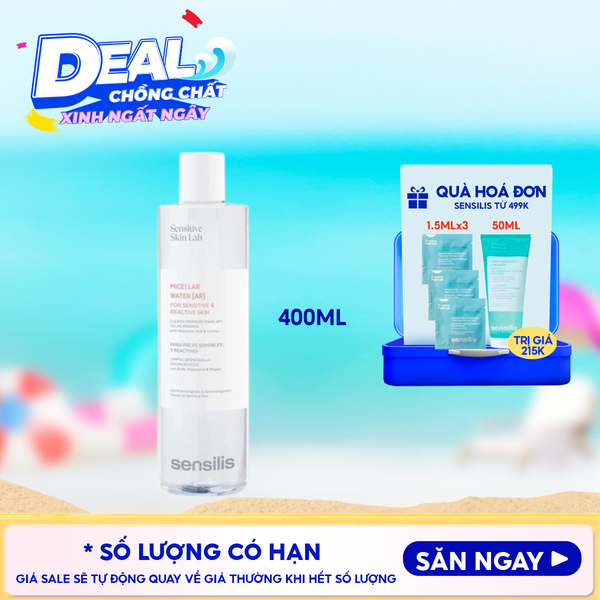  Nước Tẩy Trang Sensilis Làm Sạch Dịu Nhẹ Micellar Water [AR] 400ml 