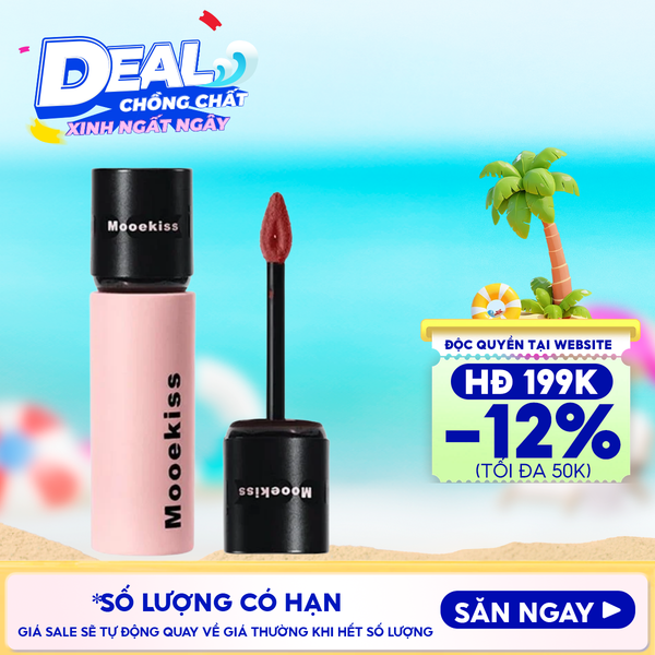  Son Kem Bùn Lì Mịn, Lâu Trôi Mooekiss Velvet Lip Mud 