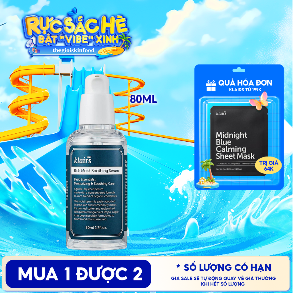 Serum Klairs Dưỡng Ẩm Sâu Klairs Rich Moist Soothing Serum 80ml