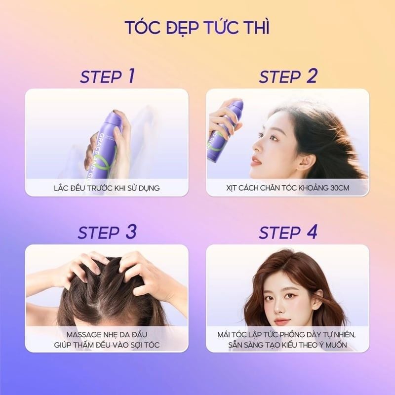 Dầu Gội Khô Grace And Glow Phồng Tóc Dry Shampoo 150ml