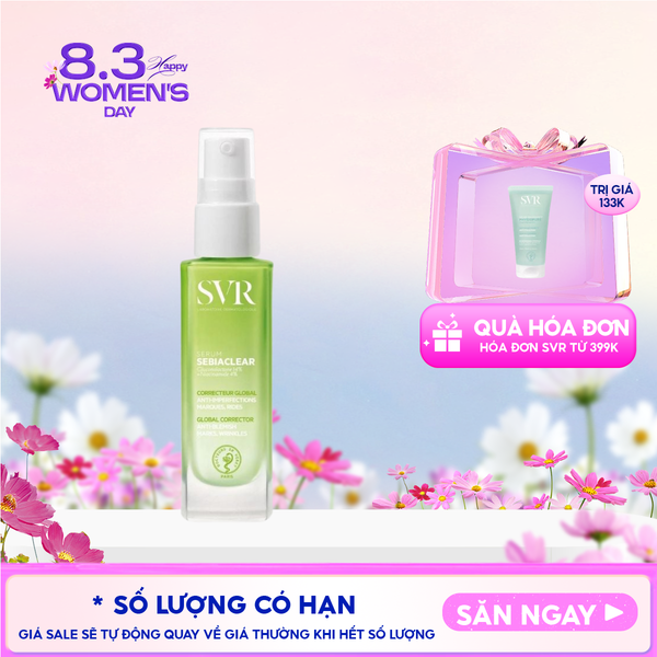  Serum SVR Hỗ Trợ Giảm Mụn, Làm Mờ Thâm Sạm Và Mềm Mịn Da SVR Sebiaclear Serum 30ml 