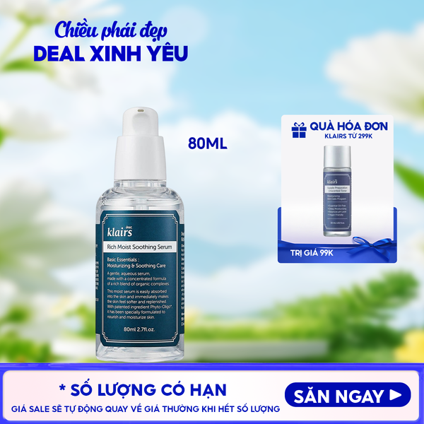  Serum Klairs Dưỡng Ẩm Sâu Klairs Rich Moist Soothing Serum 80ml 