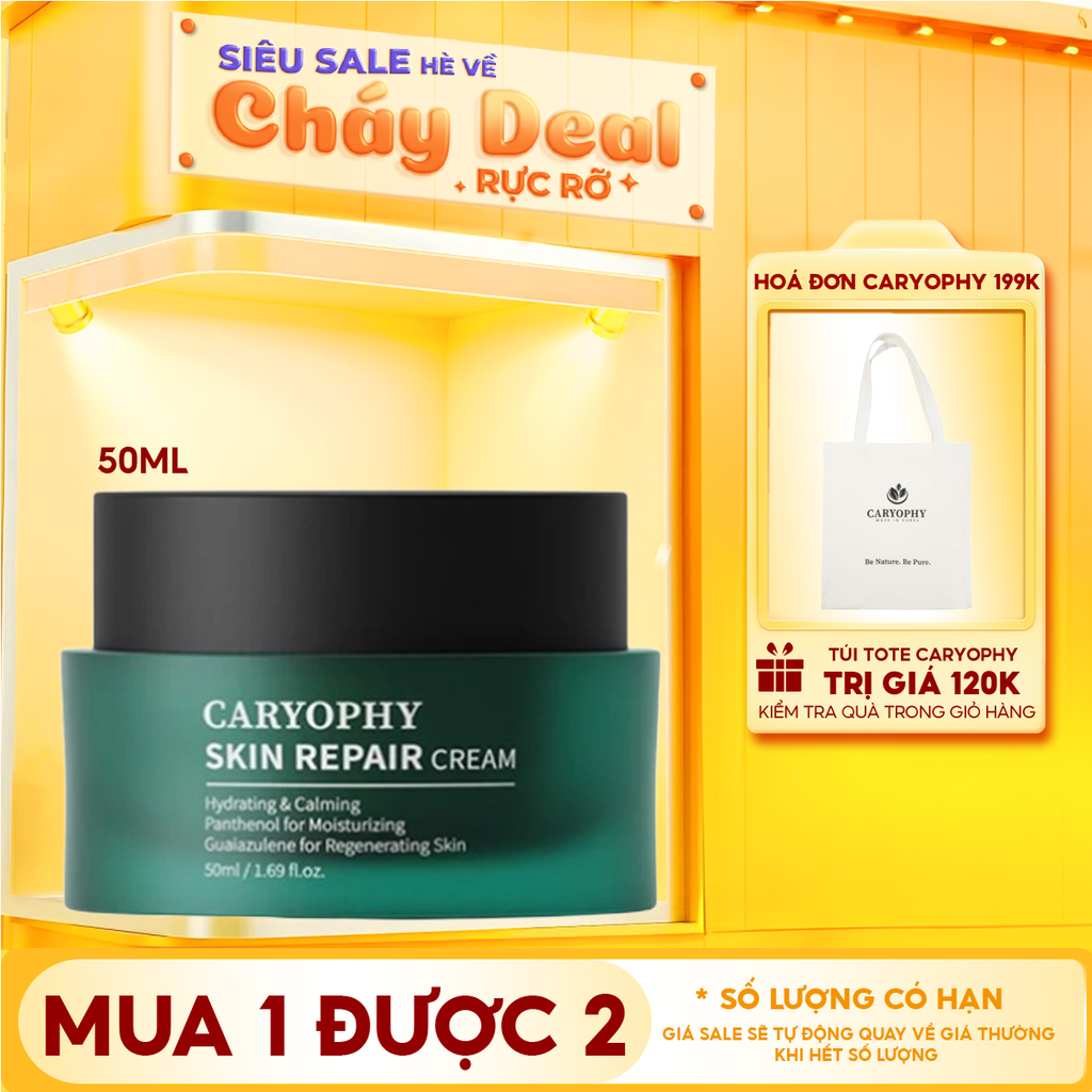 Kem Dưỡng Caryophy Cấp Ẩm, Cải Thiện Làn Da Cho Da Nhạy Cảm Skin Repair Cream 50ml