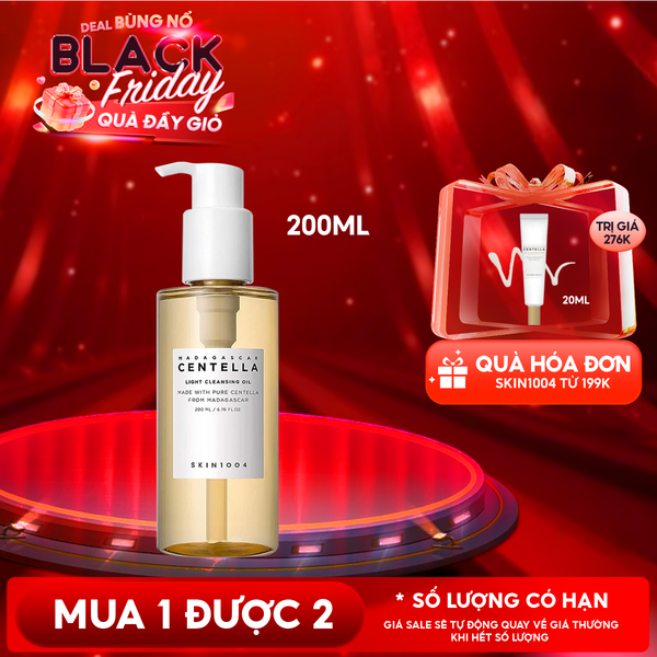  Dầu Tẩy Trang Skin1004 Làm Sạch Sâu, Dịu Nhẹ Chiết Xuất Rau Má Madagascar Centella Light Cleansing Oil 200ml 