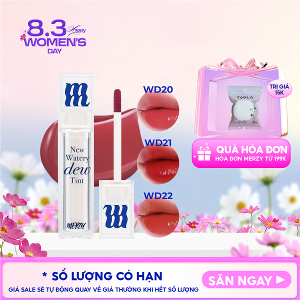  [New Dew] Son Tint Bóng Merzy Dạng Thạch, Bền Màu, Lâu Trôi Merzy New Watery Dew Tint 4g 