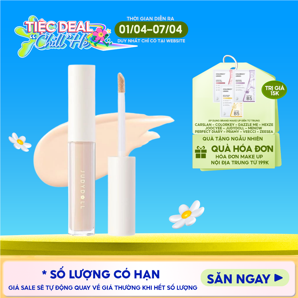 Kem Che Khuyết Điểm Judydoll Traceless Cloud-Touch Concealer 3.2g