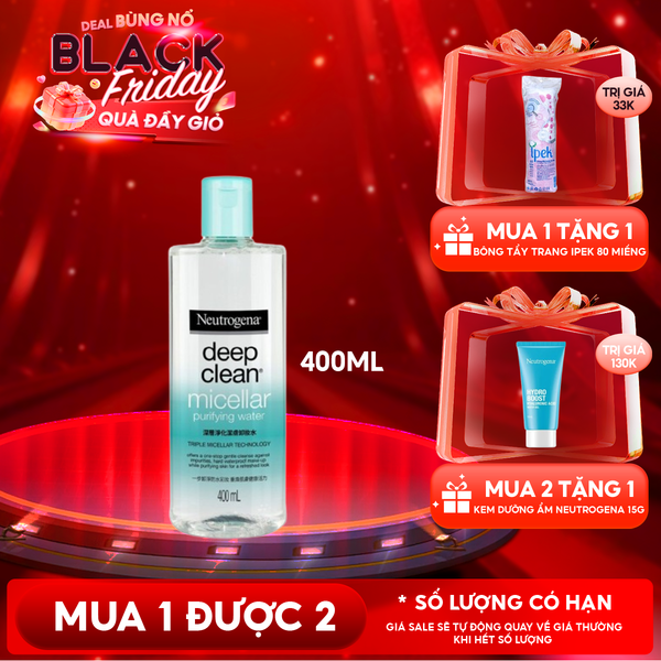  Nước Tẩy Trang Neutrogena Thanh Lọc Và Làm Sạch Sâu Deep Clean Micellar Purifying Water 400ml 