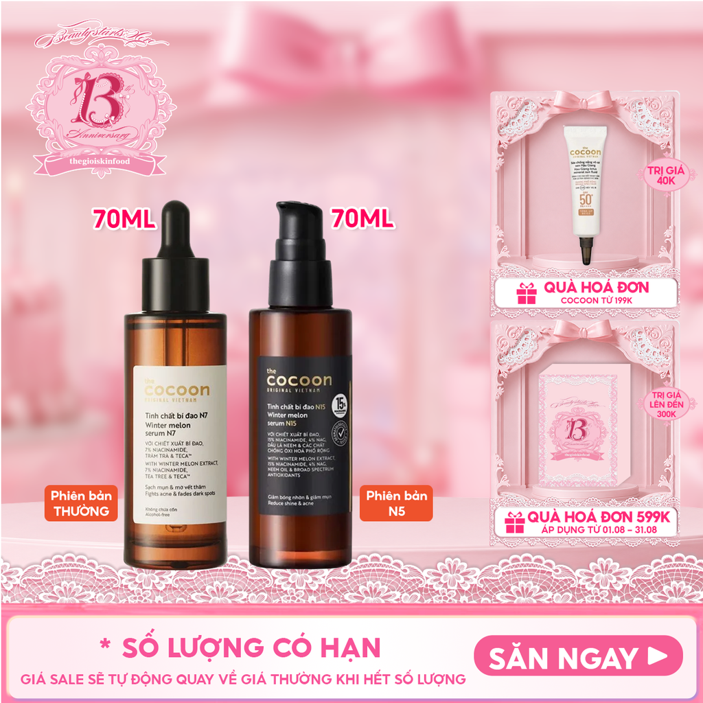 Serum Cocoon Hỗ Trợ Giảm Mụn, Làm Mờ Vết Thâm Xuất Bí Đao Winter Melon Serum