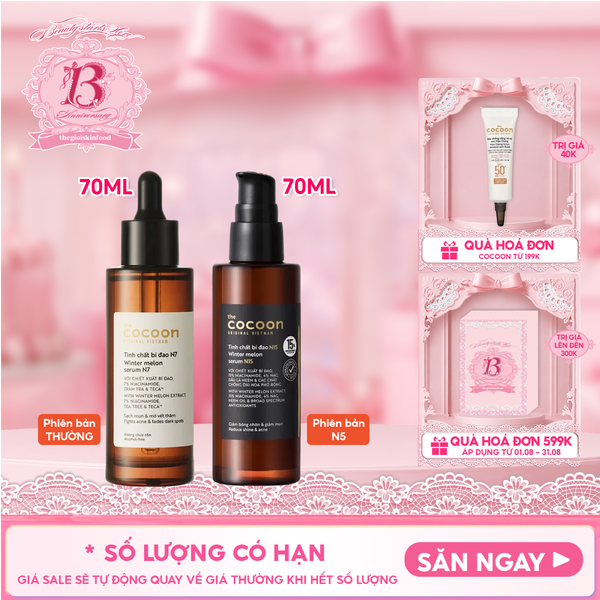  Serum Cocoon Hỗ Trợ Giảm Mụn, Làm Mờ Vết Thâm Xuất Bí Đao Winter Melon Serum 