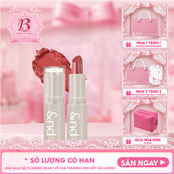  [&nd by rom&nd] Son Thỏi Mịn Môi And By Romand Sheery Color Stick 1,2g 