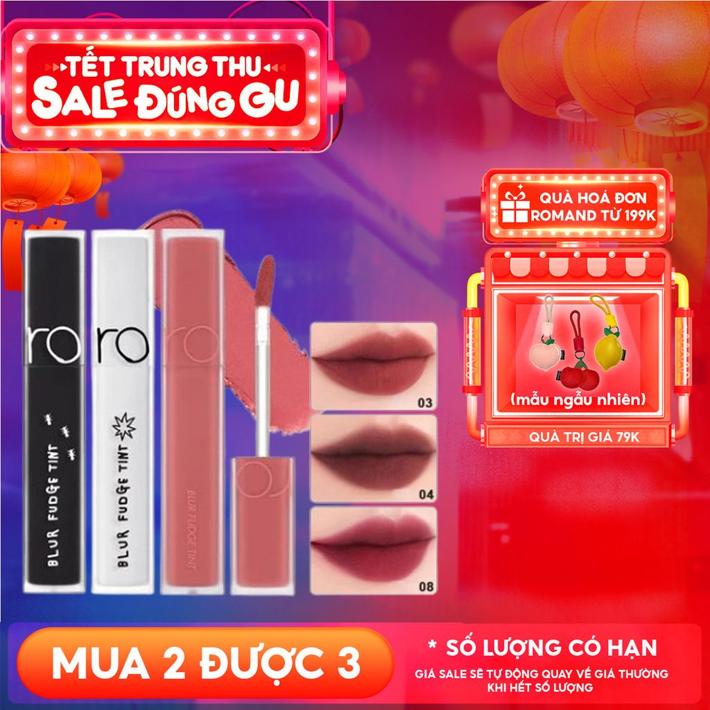 Son Kem Lì Romand Lên Màu Chuẩn, Mịn Môi Blur Fudge Tint 5g