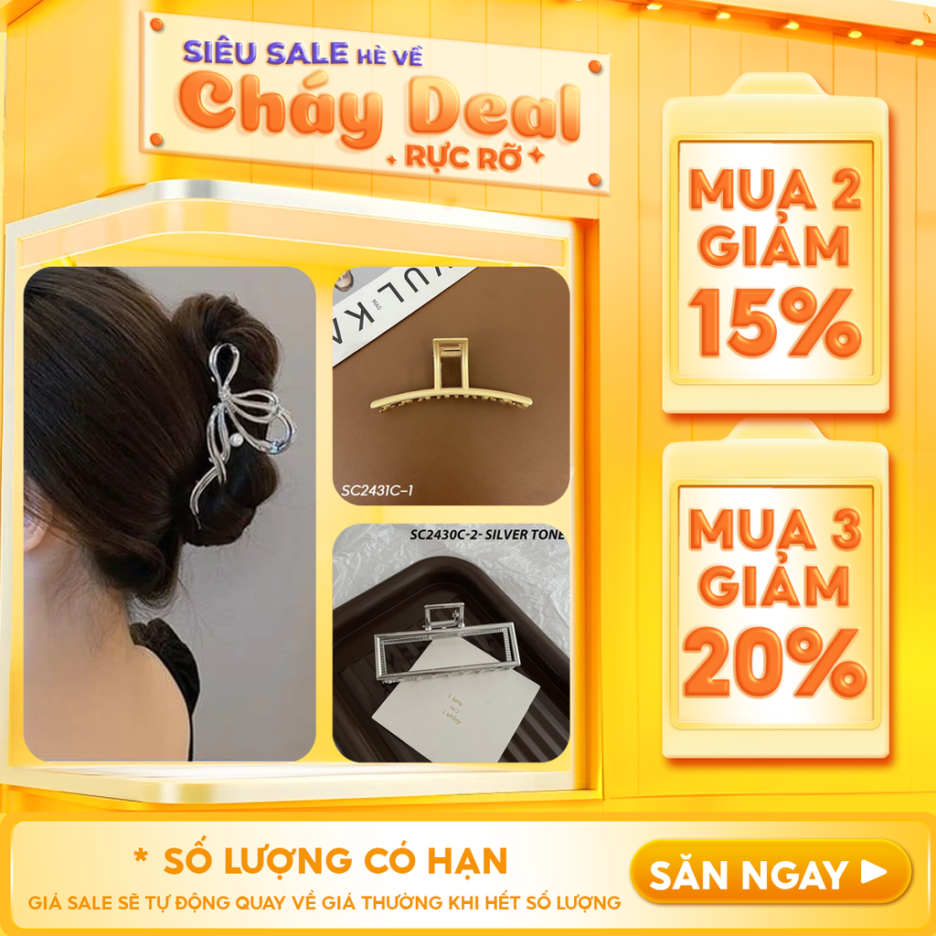 [NHẬP KHẨU] Kẹp Tóc Kiểu Dáng Thời Trang Phong Cách Hàn Quốc UNK Bow Hair Claw Clips