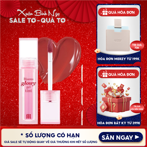 Son Bóng Pha Lê Merzy Căng Mọng, Bền Màu Bisous Glowy Gel Tint