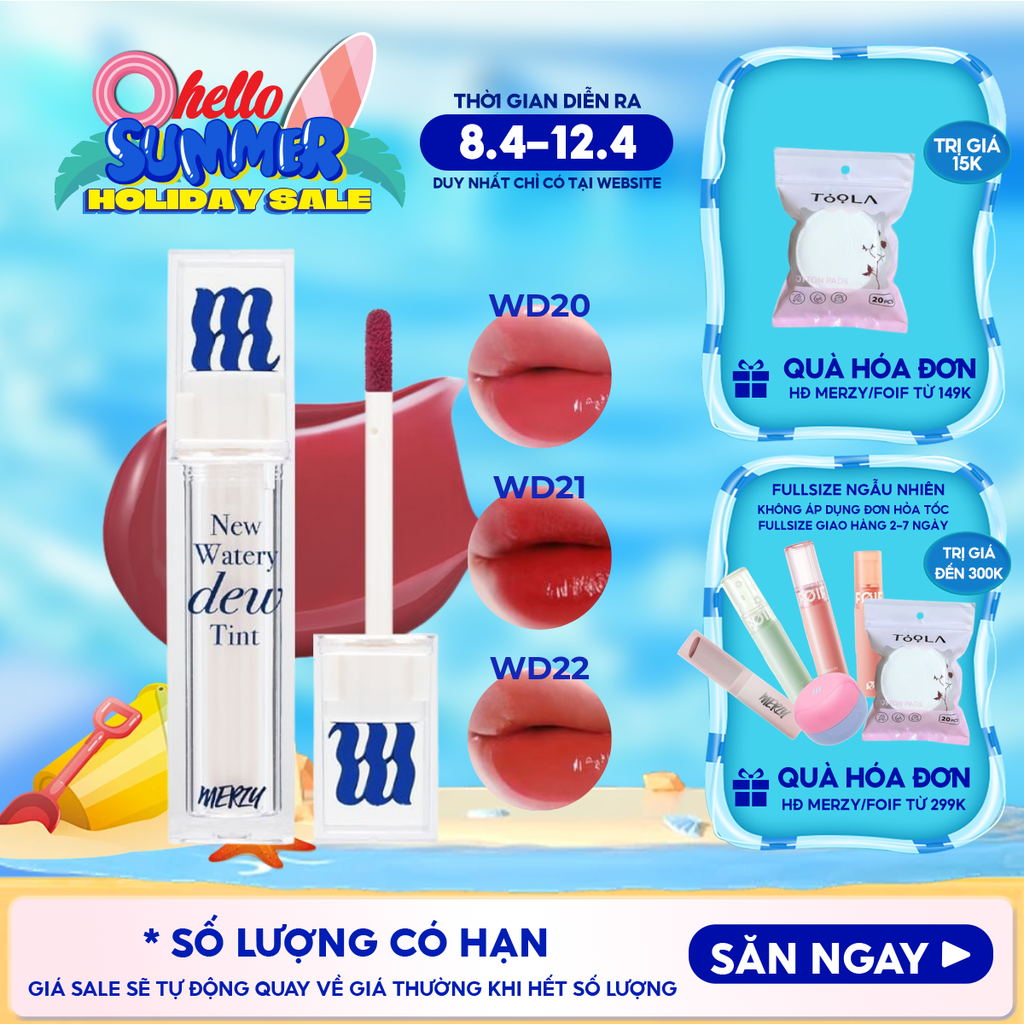 [New Dew] Son Tint Bóng Merzy Dạng Thạch, Bền Màu, Lâu Trôi Merzy New Watery Dew Tint 4g