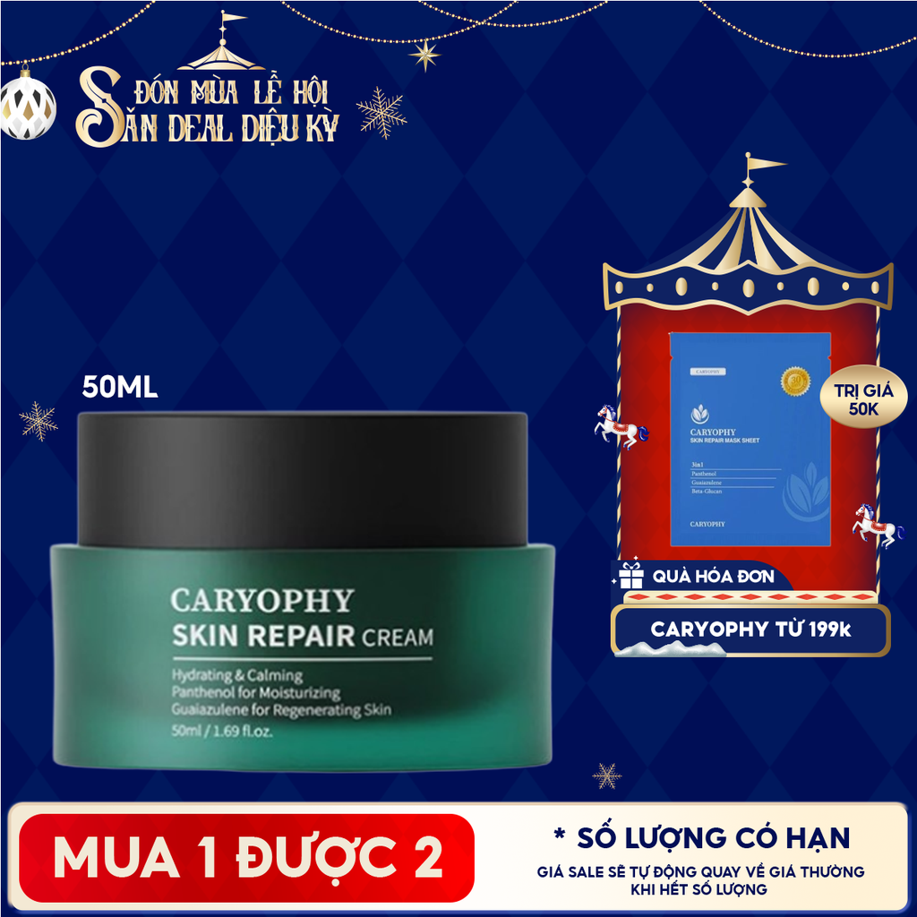 Kem Dưỡng Caryophy Cấp Ẩm, Cải Thiện Làn Da Cho Da Nhạy Cảm Skin Repair Cream 50ml