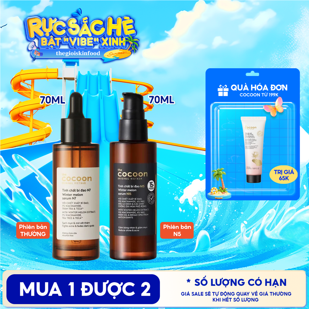 Serum Cocoon Hỗ Trợ Giảm Mụn, Làm Mờ Vết Thâm Xuất Bí Đao Cocoon Winter Melon Serum 70ml