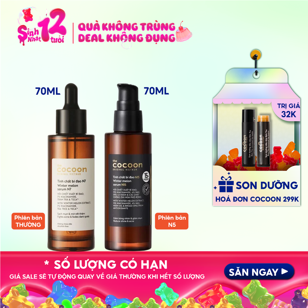 Serum Cocoon Hỗ Trợ Giảm Mụn, Làm Mờ Vết Thâm Xuất Bí Đao Cocoon Winter Melon Serum 70ml