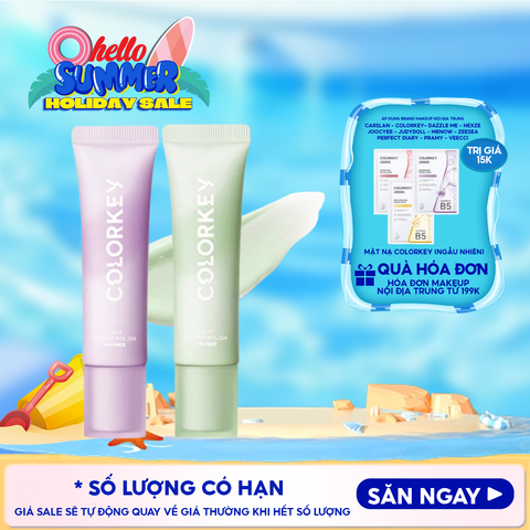 Kem Lót Trang Điểm Colorkey Mỏng Nhẹ, Nâng Tông, Làm Đều Màu Da Light Weight Polish Primer 30g