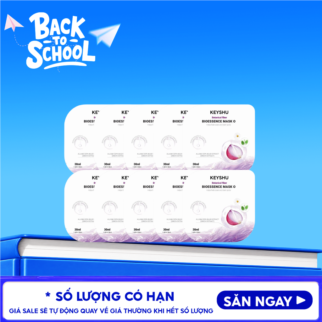 Combo 10 Miếng Mặt Nạ Keyshu Dưỡng Ẩm, Làm Mềm Da, Hỗ Trợ Ngừa Lão Hóa Bioessence Mask 30ml