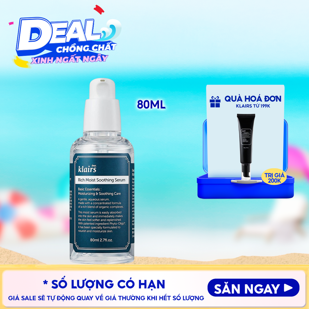 Serum Klairs Dưỡng Ẩm Sâu Klairs Rich Moist Soothing Serum 80ml